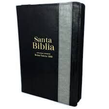Biblia RVR60  negro/gris con cierre