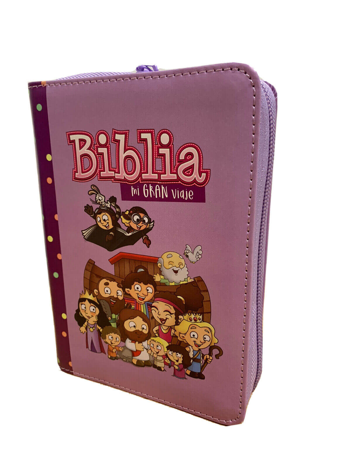 Biblia Reina Valera 1960 para niños Mi gran viaje. Tamaño bolsillo Imitación Piel lila con cierre