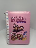 Biblia Reina Valera 1960 para niños Mi gran viaje. Tamaño bolsillo Imitación Piel rosa con cierre