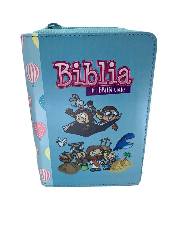 Biblia Reina Valera 1960 para niños Mi gran viaje. Tamaño bolsillo Imitación Piel turquesa con cierre