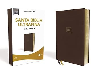 RVR60 Santa Biblia Ultrafina Letra Grande (10) Leathersoft™ Café
