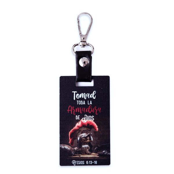 Llavero de madera. Armadura