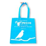 Bolsa de tela Tote bag azul. Esperanza
