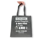 Bolsa de tela Tote bag negra. Tú Palabra