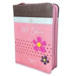 Biblia RVR60 025 cz PJR Primor Café/Beige/Rosa con flores