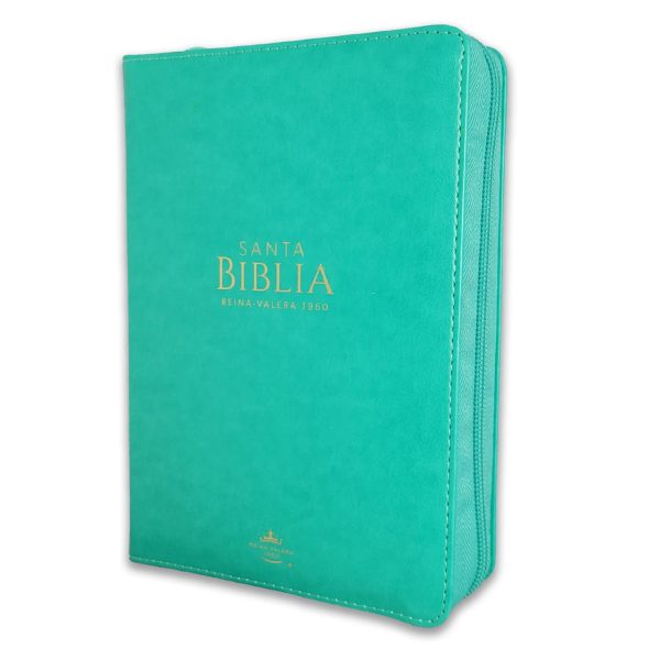 Biblia RVR60 045cz PJR. Turquesa Imitación piel alta calidad